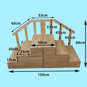 兒童發(fā)育康復(fù)訓(xùn)練篩查智測(cè)評(píng)估專(zhuān)用雙向迷你實(shí)木扶梯木樓梯步梯